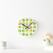 Classic Tennis Ball Pattern Player White Ronde Klok (Huis)