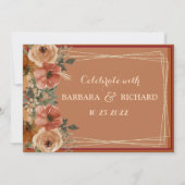CLASSIC Terracotta Floral Herfst Save Date Kaart (Achterkant)