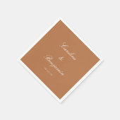 Classic Terracotta Script Elegant Wedding Custom Servet (Hoek)