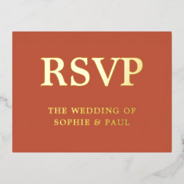 Classic Terracotta Song Choice Folie RSVP-kaart Uitnodiging Briefkaart