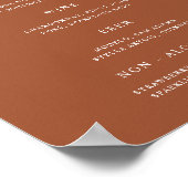 Classic Terracotta Wedding Bar Menu Poster (Hoek)