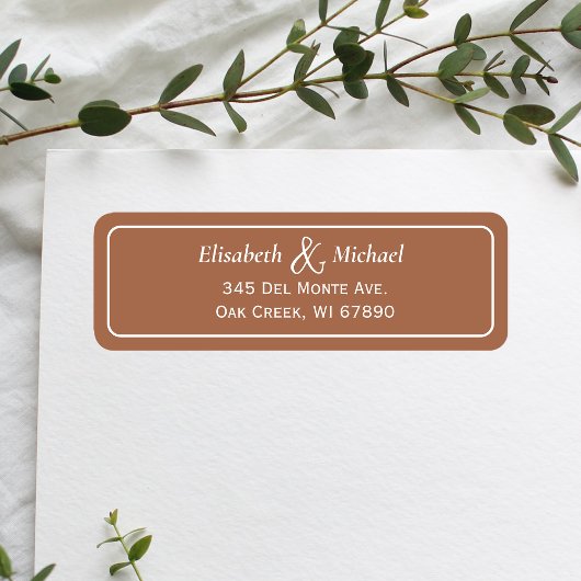 Classic Terracotta Wedding Retour Adres Etiket