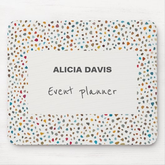 Classic Terrazzo Multicolor stippen Muismat (Voorkant)
