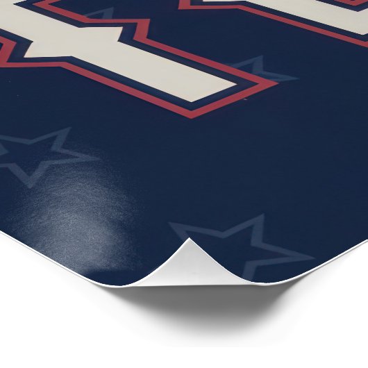 Classic Texas Map with Lone Star Flag and Stars Perfect Poster (Hoek)