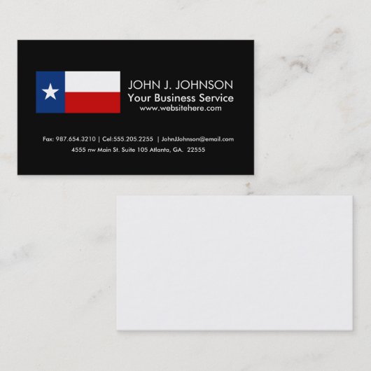Classic Texas State Flag Visitekaartje (Voorkant / Achterkant)
