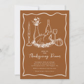 Classic Thanksgiving Dinner Invitation Kaart (Voorkant)