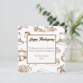 Classic  Thanksgiving Minimalistische rustiek Feestdagenkaart (Staand voorkant)