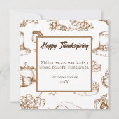 Classic  Thanksgiving Minimalistische rustiek Feestdagenkaart (Voorkant)