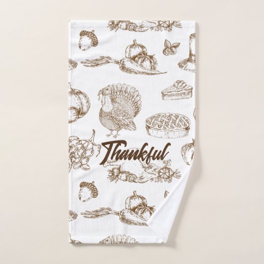 Classic  Thanksgiving Minimalistische rustiek Handdoek (Handdoek)