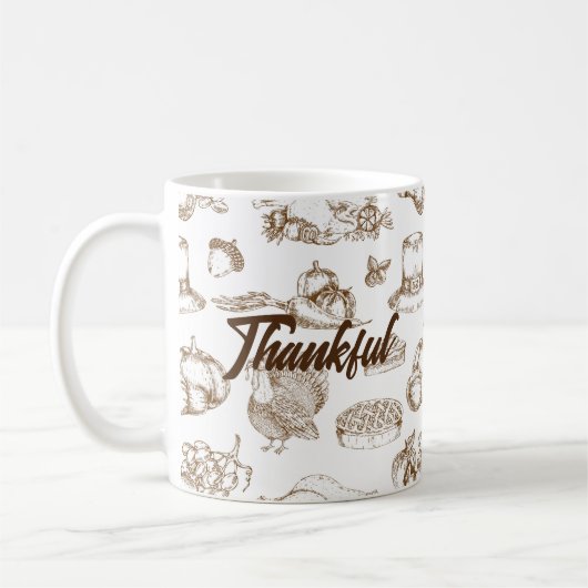 Classic Thanksgiving Minimalistische rustiek Koffiemok (Links)