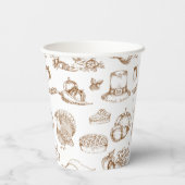 Classic  Thanksgiving Minimalistische rustiek Papieren Bekers (Achterkant)