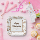 Classic  Thanksgiving Minimalistische rustiek Papieren Bordje (Feest)