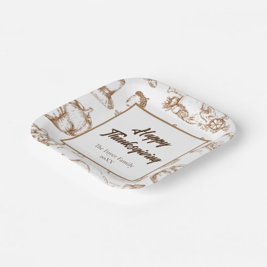 Classic  Thanksgiving Minimalistische rustiek Papieren Bordje (Gebogen)