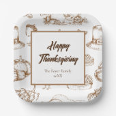 Classic  Thanksgiving Minimalistische rustiek Papieren Bordje (Voorkant)