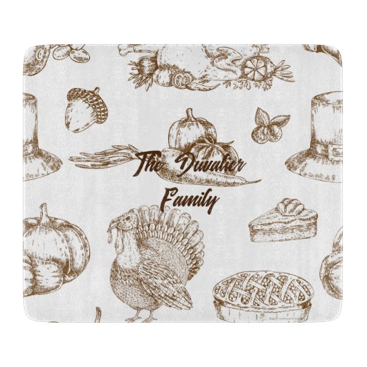 Classic  Thanksgiving Minimalistische rustiek Snijplank (Voorkant)