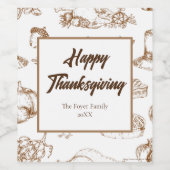 Classic  Thanksgiving Minimalistische rustiek Wijn Etiket (Enkel label)