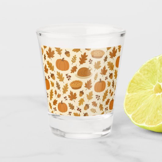 Classic Thanksgiving patterned  Shot Glas (Voorkant)
