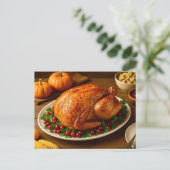 Classic Thanksgiving Turkey Dinner Postcard Feestdagenkaart (Staand voorkant)