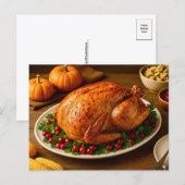Classic Thanksgiving Turkey Dinner Postcard Feestdagenkaart (Voorkant / Achterkant)