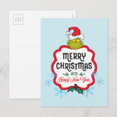 Classic The Grinch | Merry Christmas & Happy New Y Feestdagenkaart (Voorkant / Achterkant)