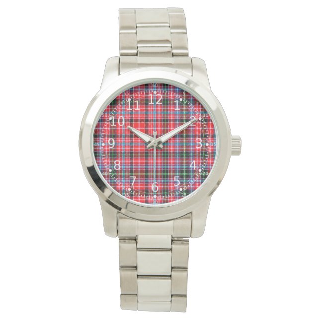 Classic Timeless Clan Aberdeen Pset Tartan Gift Horloge (Voorkant)