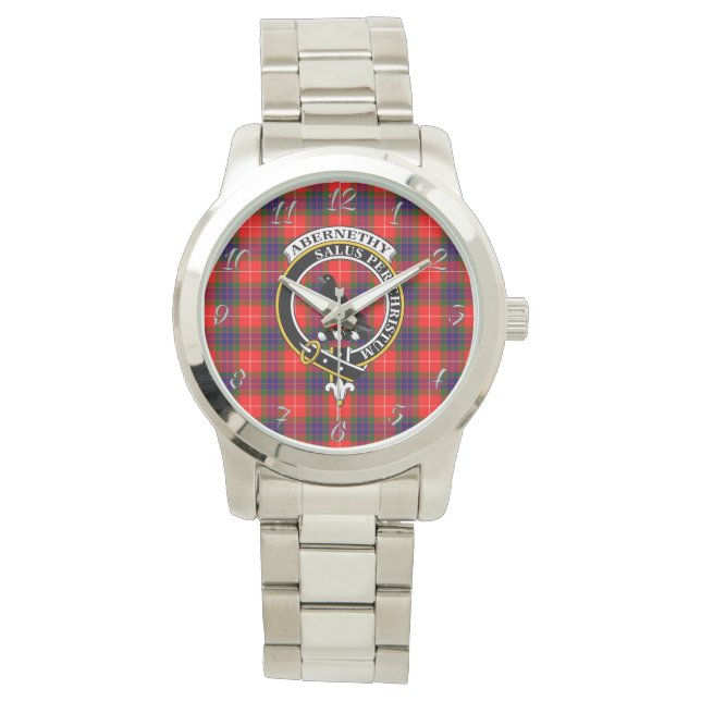 Classic Timeless Clan Abernethy Tartan Pset Gift Horloge (Voorkant)