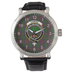 Classic Timeless Clan airns Hunting Tartan Badge Horloge