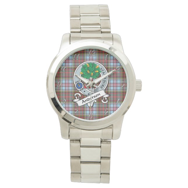 Classic Timeless Clan Anderson Ancient Badge Tarta Horloge (Voorkant)
