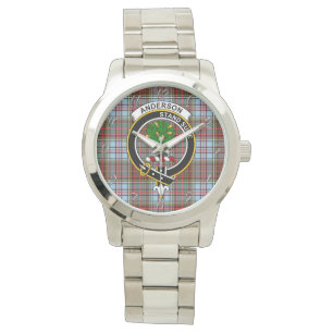 Classic Timeless Clan Anderson Ancient Tartan Plai Horloge