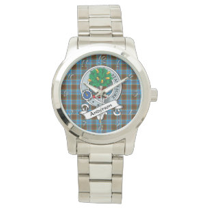 Classic Timeless Clan Anderson Badge Tartan Pset Horloge