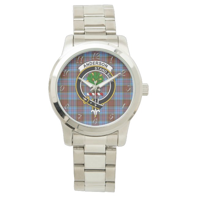 Classic Timeless Clan Anderson Modern Tartan Pset Horloge (Voorkant)