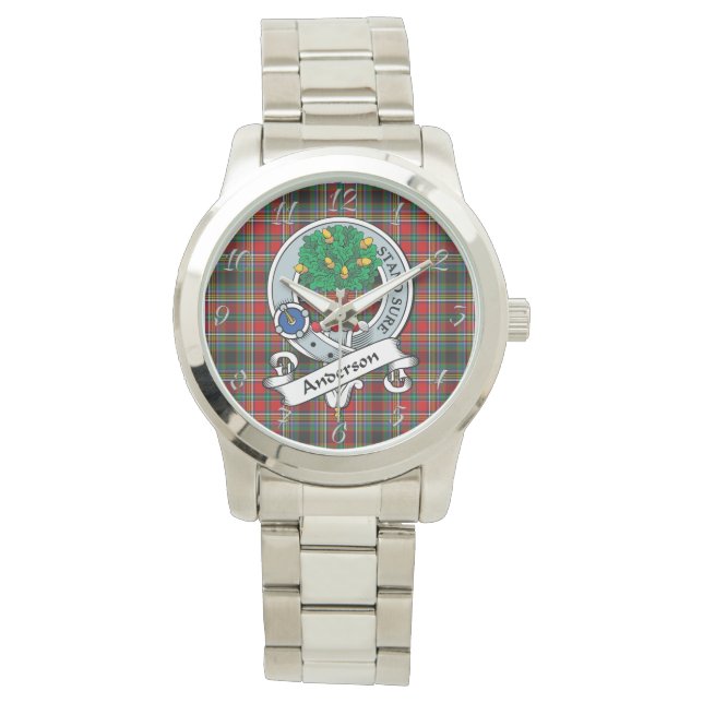 Classic Timeless Clan Anderson of Arrem Badge Ta Horloge (Voorkant)