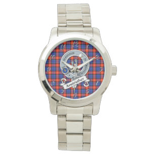 Classic Timeless Clan Anstruther Badge Tartan Plai Horloge
