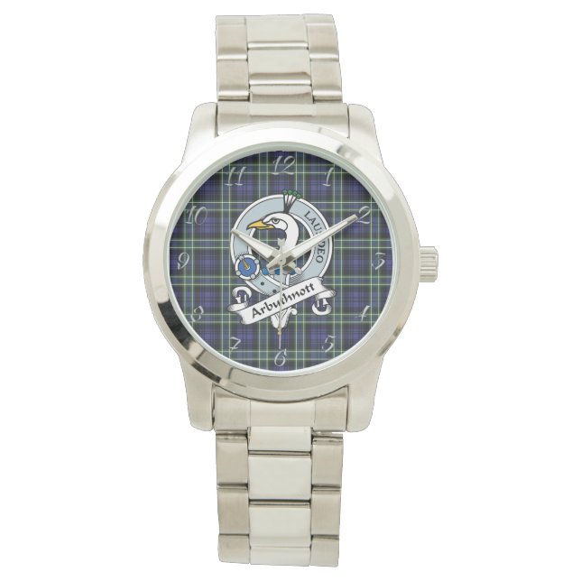 Classic Timeless Clan Arbuthnot Tartan Pset Gift Horloge (Voorkant)