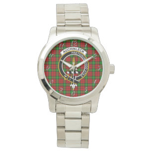 Classic Timeless Clan Auchinleck Tartan Pset Gift Horloge