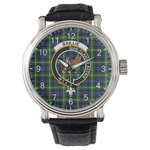 Classic Timeless Clan Baillie Tartan Badge Pset Horloge