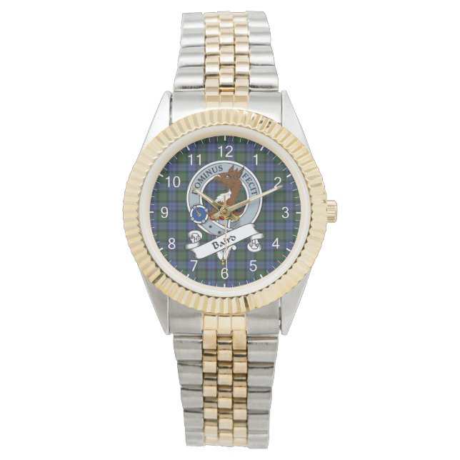 Classic Timeless Clan Baird Modern Badge Tartan Horloge (Voorkant)
