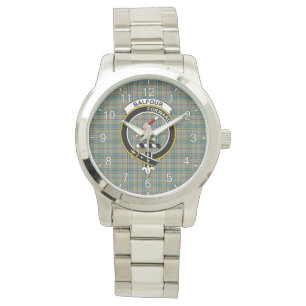 Classic Timeless Clan Balfour Tartan Badge Pset Horloge