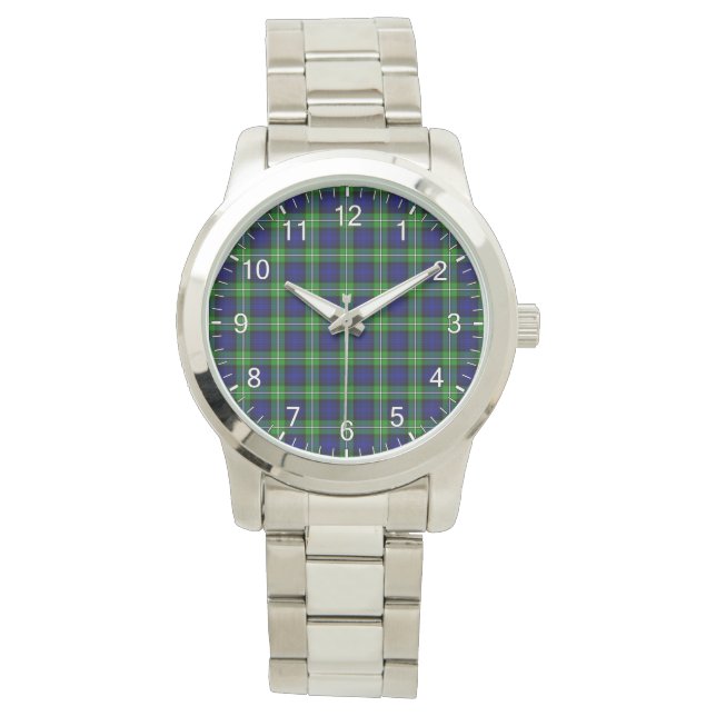 Classic Timeless Clan Bannerman Tartan Pset Gift Horloge (Voorkant)