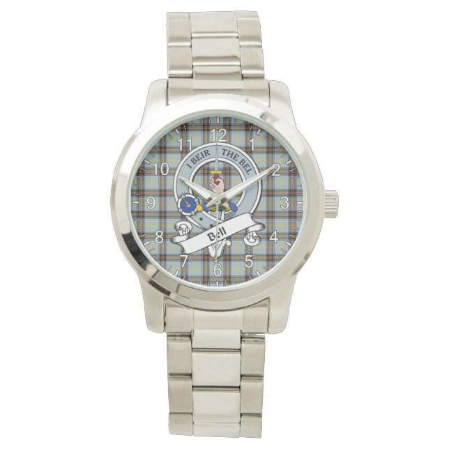 Classic Timeless Clan Bell Badge Tartan Pset Gift Horloge (Voorkant)