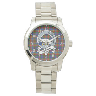 Classic Timeless Clan Bethune Badge Tartan Horloge