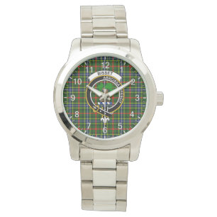 Classic Timeless Clan Bisset Tartan Badge Pset Horloge