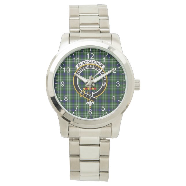 Classic Timeless Clan Blackadder Tartan Badge Horloge (Voorkant)