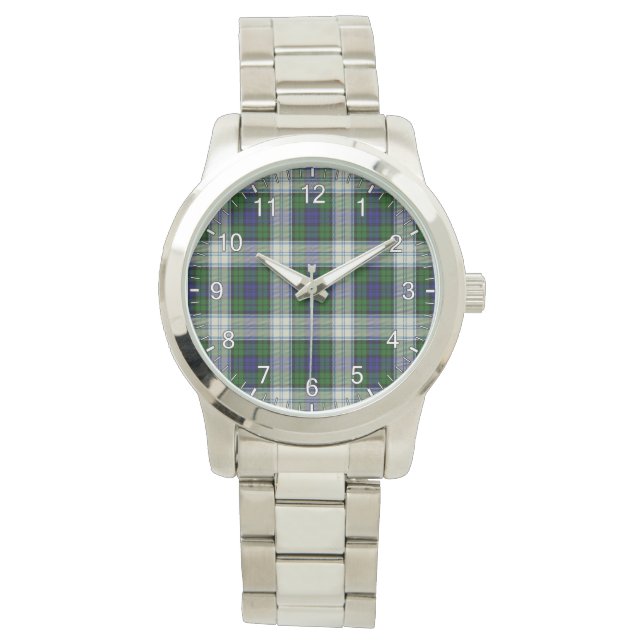 Classic Timeless Clan Blackwatch Modern Tartan Horloge (Voorkant)
