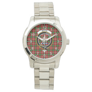 Classic Timeless Clan Boyd Tartan Badge Gift Horloge