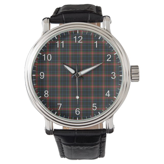Classic Timeless Clan Bravehart Tartan Pset Gift Horloge (Voorkant)
