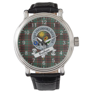 Classic Timeless Clan Buchan Ancient Badge Tartan Horloge