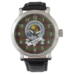 Classic Timeless Clan Buchan Badge Tartan Horloge