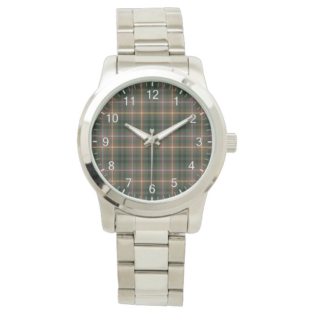 Classic Timeless Clan Buchanan Hunting Tartan Horloge (Voorkant)