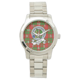 Classic Timeless Clan Burnett Badge Tartan Horloge